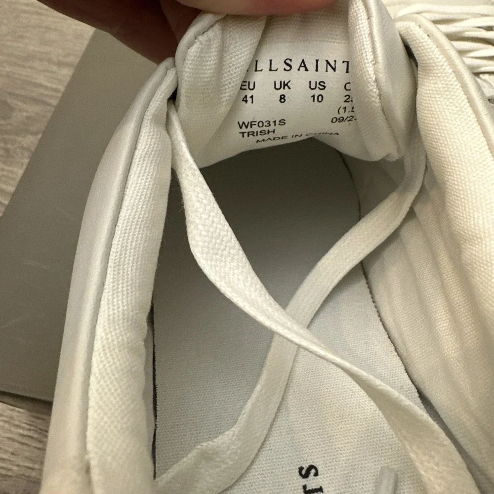 Allsaints Trish Calf Leather  Chunky Sneakers White Women's Us 10 EU 41